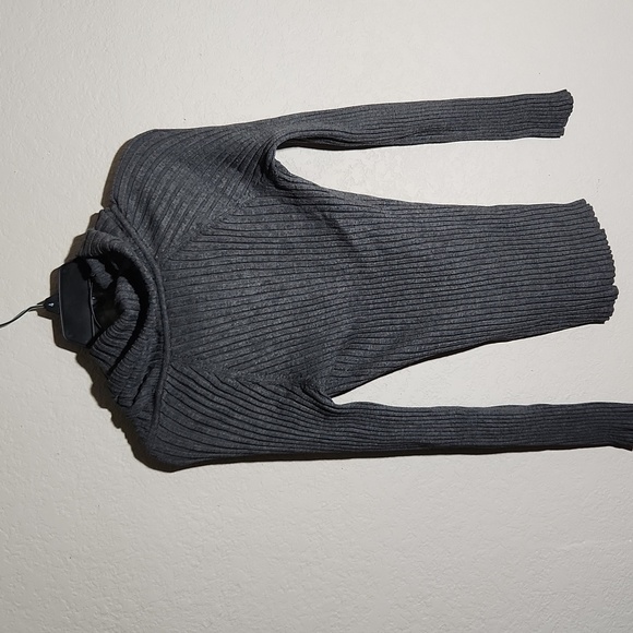 I.N.C International Concepts cowl sweater ribbed bodycon knit size L Large gray - Picture 4 of 10